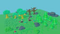 make low poly forest assets and game environments