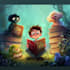 create educational children book cover illustration