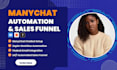 build manychat automation zapier integration flodesk sales funnel