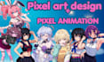 do pixel art animation, sprite sheet animation and pixel art character design