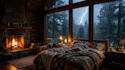create cozy ambient rain video with natural sound