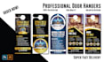 door hanger, rack card, postcard and dl flyer