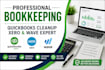 do bookkeeping, quickbooks cleanup, xero and wave bookkeeping