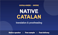translate spanish or english into native catalan and proofread