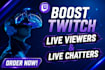 boost twitch live viewers, twitch viewers, and twitch channel promotion