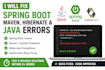fix spring boot, maven, hibernate and java errors