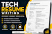 write ats optimized software engineer, IT and tech resume
