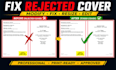 fix, edit, resize, format rejected paperback book cover kdp, lulu, ingramspark