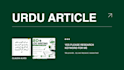 write SEO urdu article blog post content