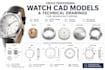 custom watch technical draw and cad design for manufacturing