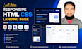 design a responsive HTML CSS landing page with admin dashboard