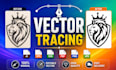 manually vector trace, convert image to vector any format