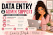 provide accurate data entry and file management services