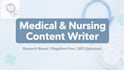 write medical content, nursing notes and health articles