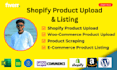 shopify product upload and e commerce product listing