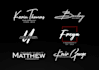 design signature, cursive, scripted, handwritten logo