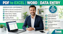data entry, copy pdf to excel, lead generation, web scraping