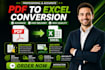 convert PDF to excel with accurate formatting and data entry