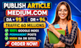 write and publish premium SEO guest posts on linkedin,com and medium,com