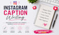 write instagram captions, posts and short content