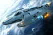 illustrate a sci fi spaceship design