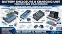 design battery enclosure, power module, charging unit fusion 360 3d cad design