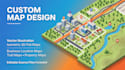 create vector illustration isometric 3d flat map business location map trail map