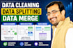 clean, format, merge, split excel data