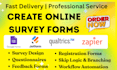 create online survey forms using zapier, qualtrics, google forms and jotforms