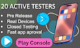 provide ios and android testers to test and rate your app
