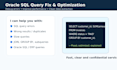 fix and optimize your oracle sql queries