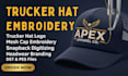 design digitize trucker hat, embroidery hat for brands businesses and apparel