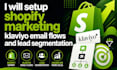 setup shopify marketing klaviyo email flows and lead segmentation