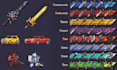 create professional pixel art game assets, weapons, and tilesets