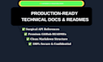 write professional technical documentation API references and github readmes
