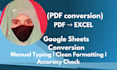 convert PDF or images to excel or google sheets