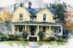 do an watercolor house portrait