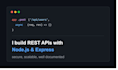 build a rest API with nodejs and express