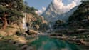 draw a natural landscape and background illustration