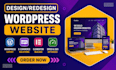 design redesign wordpress website, website development as full stack developer