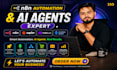 develop ai chatbot, dashbord, agent, ai automations using openai n8n make com