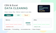 clean, format, and process your CSV or excel data