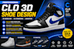 create clo 3d shoe, sandal models, realistic cgi renderings and 3d animations