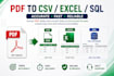 extract PDF tables and convert them to CSV, excel, and sql