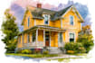 draw house portrait or architectural, illustration