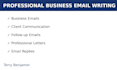 write professional business emails, letters and replies