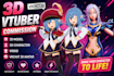 3d vtuber vrchat vtuber commission 3d model 3d character vroid vrchat 3d avatar
