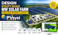 design utility scale mw solar farm ground mount layout in pvsyst