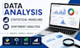 conduct data analysis, statistical modeling, and sentiment analysis
