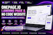 design onepage io landing page onepage io website no code landing page design